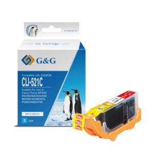 G&G kompatibilní ink s CLI521C, cyan, 8.4ml, NP-C-0521C, 2934B001, pro Canon iP3600, iP460