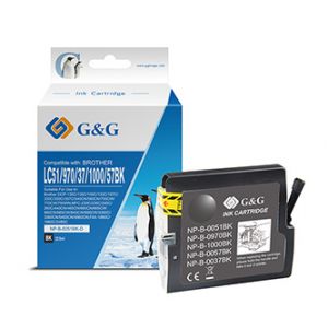 G&G kompatibilní ink s LC-1000BK, black, 500str., NP-B-0051BK/1000BK/970BK, pro Brother DC