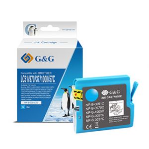 G&G kompatibilní ink s LC-1000C, cyan, 400str., NP-B-0051C/1000C/970C, pro Brother DCP-330