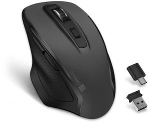 CONNECT IT Dual SmartSwitch bezdrátová myš, USB-A + C (+1x AA baterie zdarma), ŠEDÁ