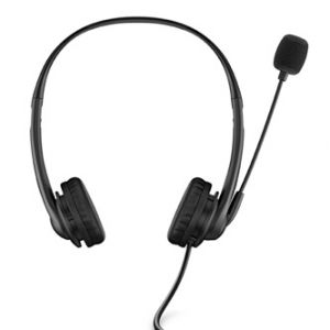 HP 3,5mm, sluchátka s mikrofonem, ovládání hlasitosti, černá, klasická typ 3,5mm jack