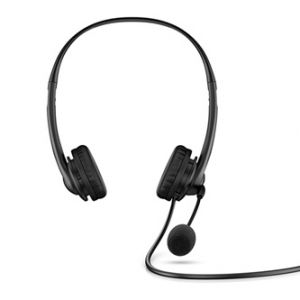 HP G2, sluchátka s mikrofonem, ovládání hlasitosti, černá, klasická typ USB