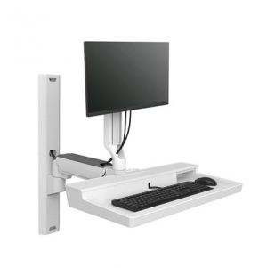 ERGOTRON CareFit™ Combo System with Worksurface (snow white), systém na stěnu, monitor,kla