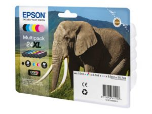 Epson 24XL Multipack - 6-balení - XL - černá, žlutá, azurová, purpurová, světlá fialová, s