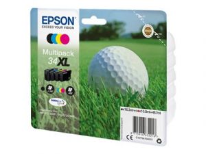Epson 34XL - 4-balení - XL - černá, žlutá, azurová, purpurová - originální - blistr s RF /