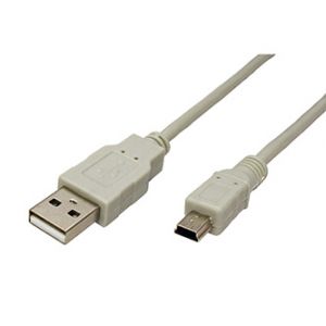USB kabel (2.0), USB A M - miniUSB M, 1.8m, šedý, Logo 5-pack, cena za 1 kus