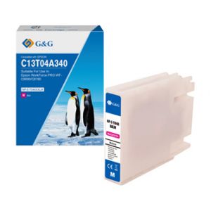 G&G kompatibilní ink s C13T04A340, magenta, 8000str., NP-E-T04AXXLM-A, pro Epson WF-C8190,