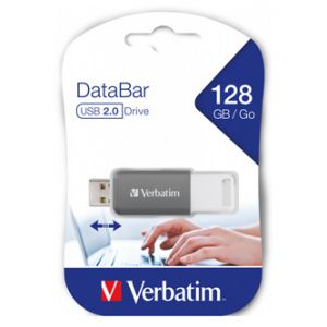 Verbatim USB flash disk, 2.0, 128GB, DataBar, šedý, 49456, pro archivaci dat