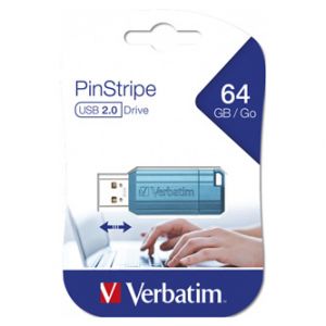 Verbatim USB flash disk, USB 2.0, 64GB, PinStripe, Store N Go, růžový, 49962, USB A, s výs