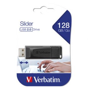 Verbatim USB flash disk, 2.0, 128GB, Slider, černý, 49328