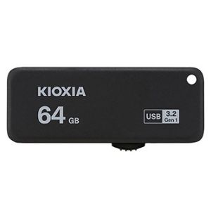 Kioxia USB flash disk, USB 3.0, 64GB, Yamabiko U365, Yamabiko U365, černý, LU365K064GG4