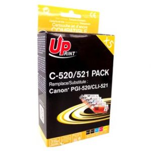 UPrint kompatibilní ink s CLI521, 2xblack/1xcyan/1xmagenta/1xyellow, C-520/521 PACK, s čip