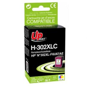 UPrint kompatibilní ink F6U67AE, s F6U67AE, HP 302XL, color, 400str., 18ml, H-302XLCL, pro