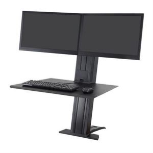 ERGOTRON WorkFit-SR, Dual Monitor, Sit-Stand Desktop Workstation (black), stolní držák 2 m