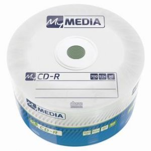 MyMedia CD-R, 69201, 50-pack, 700MB, 52x, 80min., 12cm, bez možnosti potisku, wrap, Standa