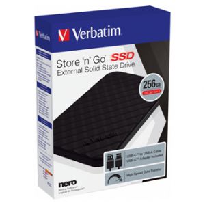 SSD Verbatim 2.5", USB 3.2 Gen 1, 256GB, GB, Store N Go, 53249, USB-A/Micro-B, obsahuje ad