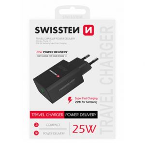 Síťový adaptér SWISSTEN 25W, 1 port, USB-C, PPS