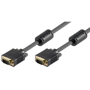 Video kabel SVGA (D-sub) samec - SVGA (D-sub) samec, 2m, pozlacené konektory, stíněný, čer