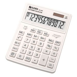 Eleven Kalkulačka SDC444XRWHE, bílá, stolní, dvanáctimístná, duální napájení