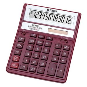 Eleven Kalkulačka SDC888XRD, červená, stolní, dvanáctimístná