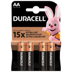 Baterie alkalická, AA, 1.5V, Duracell, blistr, 4-pack, MN1500