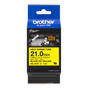 BROTHER HSE-651E smršťovací bužírka - žlutá pro D800 P900 P950 - 31 / 6,3-20mm / 3:1