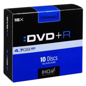 Intenso DVD+R, 4111652, 4.7GB, 16x, slim case, 10-pack, LightScribe, 12cm, pro archivaci d