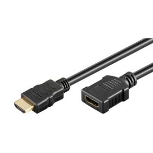 Prodlužovací video kabel HDMI samec - HDMI samice, HDMI 2.0 - Premium High Speed, 1m, pozl