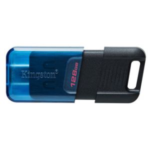 Kingston USB flash disk, USB 3.2, 128GB, DataTraveler 80, modrý, DT80M/128GB, USB C