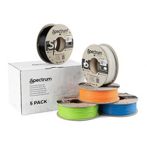 Spectrum 3D filament, Premium PLA, 1,75mm, 5x250g, 80747, mix Polar White, Deep Black, Lio