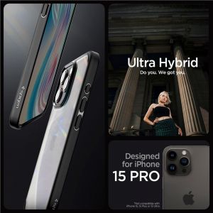 Spigen Ultra Hybrid, frost black - iPhone 15 Pro