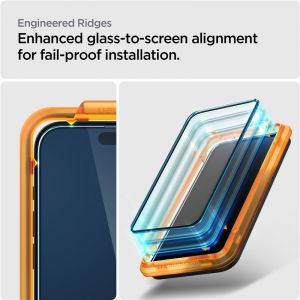Spigen Glass tR AlignMaster 2 Pack, FC Black - iPhone 15 Pro Max