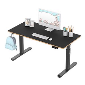 Dětský pracovní stůl, elektricky nastavitelná výška, černá deska, 120X60 cm, 55-81 cm, PUL
