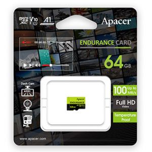 Apacer paměťová karta Endurance, 64GB, micro SDXC, AP64GEDM0D05-R, UHS-I U3 (Class 10), V3