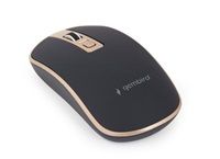 GEMBIRD myš MUSW-4B-06, černo-zlatá, bezdrátová, USB nano receiver