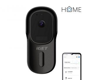 iGET HOME Doorbell DS1 Black - WiFi bateriový videozvonek, FullHD, obousměrný zvuk, CZ apl