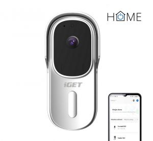 iGET HOME Doorbell DS1 White - WiFi bateriový videozvonek, FullHD + !!! ZDARMA reproduktor