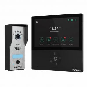 EVOLVEO DoorPhone AHD7, Sada domácího WiFi videotelefonu s ovládáním brány nebo dveří, čer