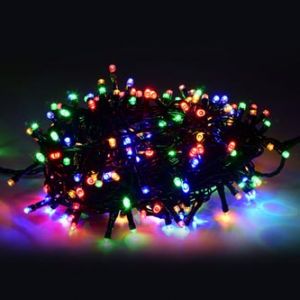 LED osvětlení, řetěz, 10m, 220-240 V (50-60Hz), 6W, multicolor, zelený kabel, 30000h