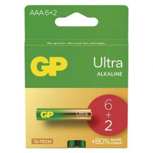 Baterie alkalická, AAA, 1.5V, GP, blistr, 6+2 pack, ULTRA