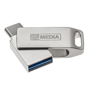 MyMedia MyDual USB 3.2 Gen 1, 128GB, 69271, stříbrný, 69271, USB A / USB C, s otočnou kryt