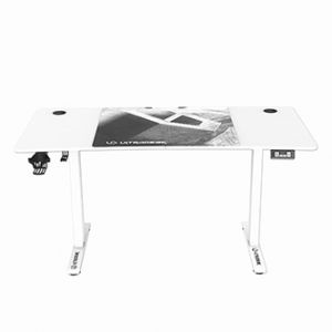 ULTRADESK Herní stůl LEVEL V2 WHITE, 140x68cm, 72-117cm, elektricky nastavitelná výška, s 