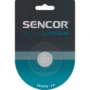 Baterie lithiové, CR2016, 3V, Sencor, blistr, 1-pack