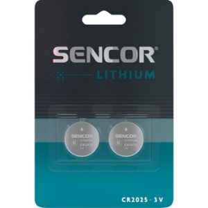Baterie lithiové, CR2025, 3V, Sencor, blistr, 2-pack
