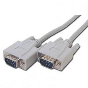 Video kabel VGA (D-sub) samec - VGA (D-sub) samec, 2m, šedý, Logo