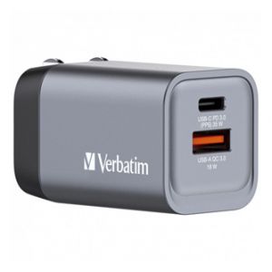 VERBATIM GaN 35W cestovní nabíječka do sítě USB 3.0, USB C, šedá, vyměnitelné vidlice C