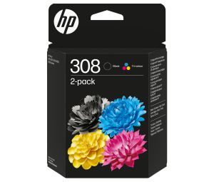 HP originální ink 6L6S6UE, HP 308, black/color, 160/120str., 2-pack