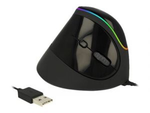 Delock Ergonomic - Vertikální myš - ergonomický - pravák - optický - 6 tlačítka - kabelové