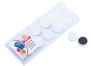 Magnety ARTA průměr 25mm, bílé (10ks v balení)