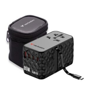Verbatim, Cestovní adaptér univerzální CNT-02 GaN III 3x USB-C PD QC 4+, 1x USB-C kabel, 1